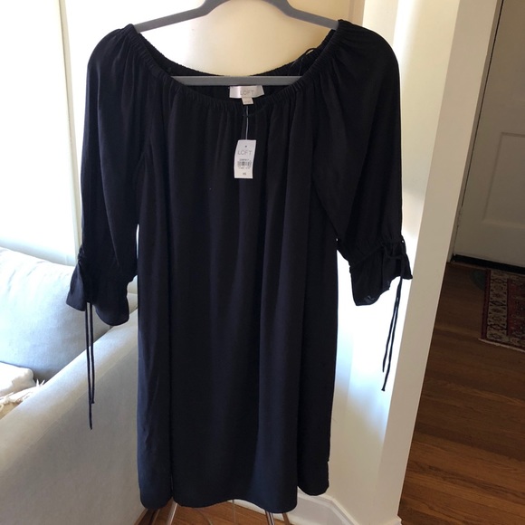 Loft off the shoulder tie cuff dress - Picture 6 of 7